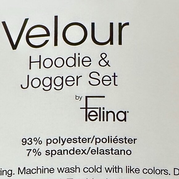 Felina Women's Luxe Velour Track Suit Size L Black Soft Loungewear Relax Fit NEW - Picture 10 of 11